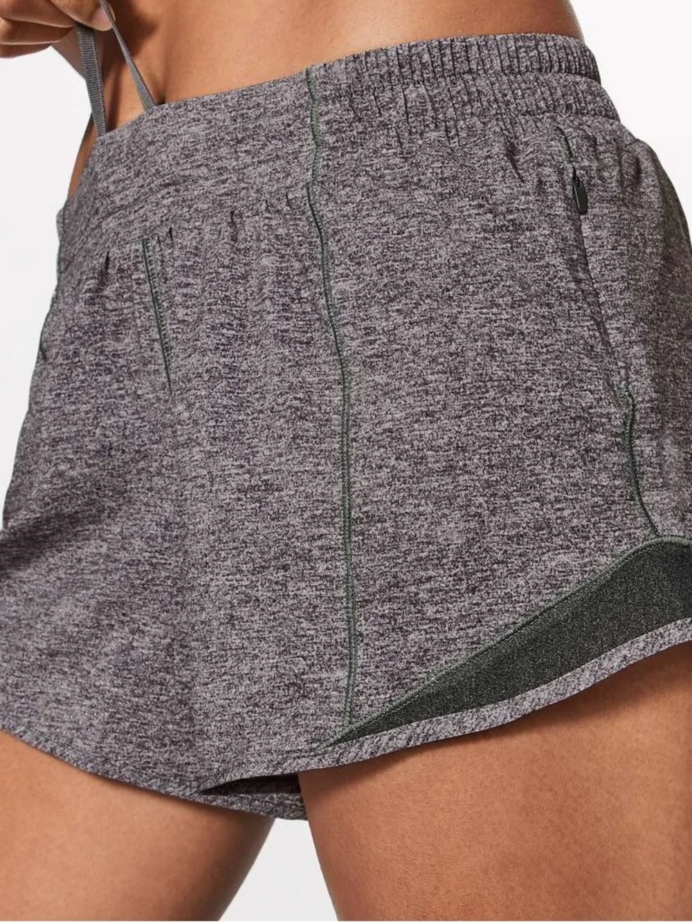 Lululemon Hotty Hot 4” shorts • heathered grey • low-waisted